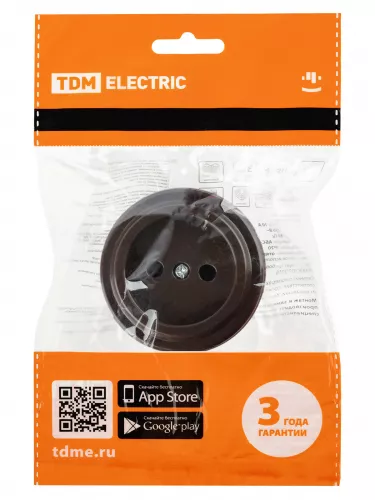 Розетка 2П 10А 250В коричневая «Виви» TDM фото 6