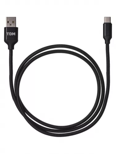 Дата-кабель, ДК 8, USB - USB Type-C, 1 м, тканевая оплетка, черный, TDM фото 2