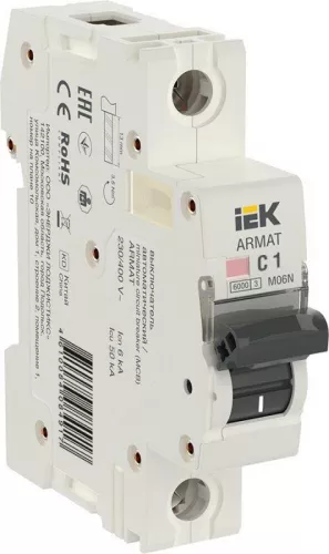 Выключатель автоматический 1п C 1А M06N ARMAT IEK AR-M06N-1-C001