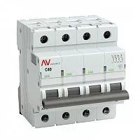 Выключатель автоматический модульный 4п C 40А 6кА AV-6 AVERES EKF mcb6-4-40C-av