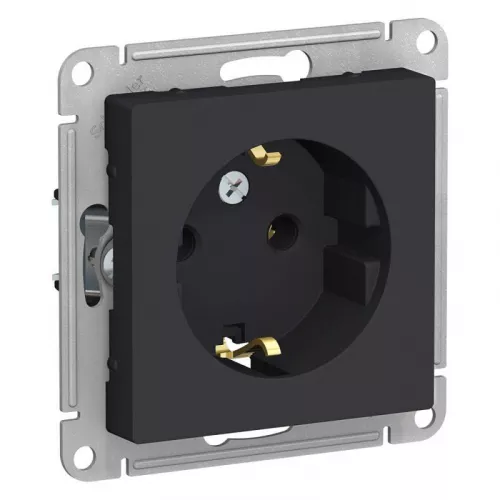 Механизм розетки 1-м СП AtlasDesign 16А с заземл. карбон SchE ATN001043