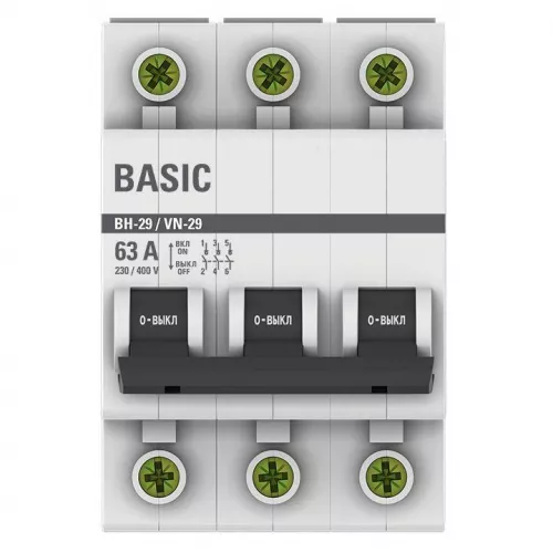 Выключатель нагрузки 3п 63А ВН-29 Basic EKF SL29-3-63-bas фото 2