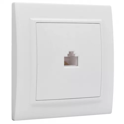 Розетка компьютерная 1-м СП Минск RJ45 бел. Basic EKF ERK01-035-10 фото 4