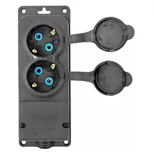 Розетка 2-м 16А IP44 2P+PE 230В с защ. крышками каучук PROxima EKF RPS-018-16-230-44-r фото 5 Розетка 2-м 16А IP44 2P+PE 230В с защ. крышками каучук PROxima EKF RPS-018-16-230-44-r фото 5