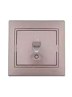 Розетка компьютерная 1-м СП Мира RJ45 свет. корич. перламутр LEZARD 701-3131-139