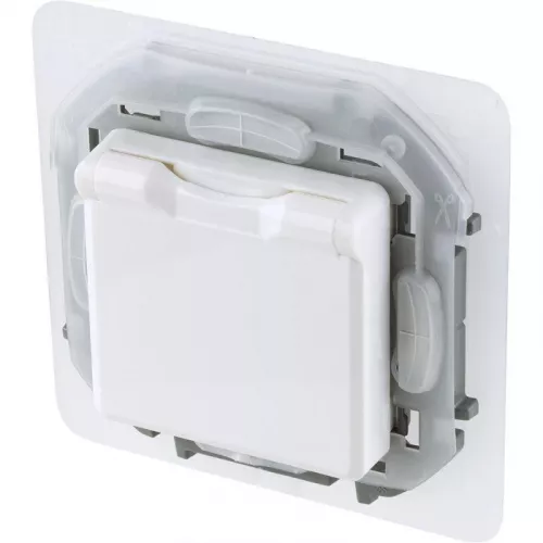 Механизм розетки 1-м СП Inspiria 16А IP44 250В 2P+E защ. шторки с крышкой немецк. стандарт бел. Leg 673740 фото 3 Механизм розетки 1-м СП Inspiria 16А IP44 250В 2P+E защ. шторки с крышкой немецк. стандарт бел. Leg 673740 фото 3