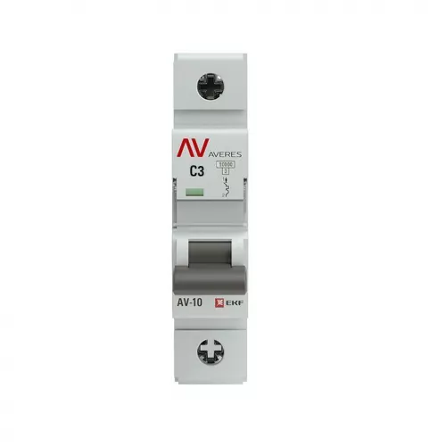 Выключатель автоматический модульный 1п C 3А 10кА AV-10 AVERES EKF mcb10-1-03C-av фото 2