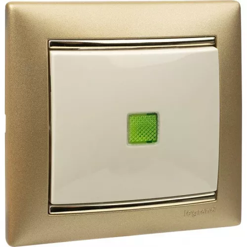 Механизм выключателя 1-кл. СП Valena 10А IP31 250В с зел. индикацией сл. кость Leg 774310 фото 4