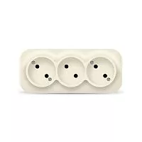 Розетка 3-м ОП 10А IP20 без заземл. сл. кость IONICH 1450