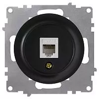 Розетка компьютерная 1-м СП Florence RJ45 кат.5E механизм черн. 1E20701303 OneKeyElectro 2172816