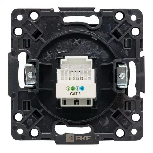 Механизм розетки Phone 1-м Стокгольм черн. PROxima EKF EZT01-034-10 фото 4
