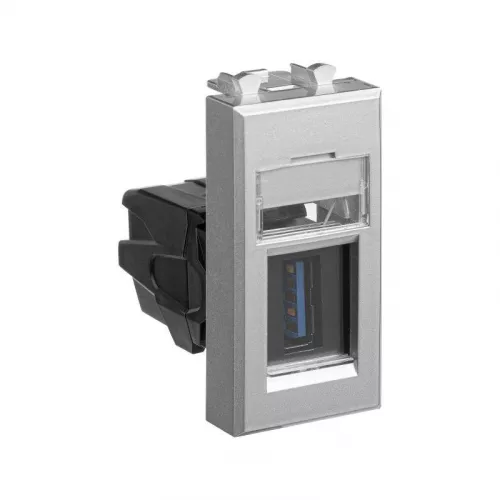 Розетка USB 3.0 модульная 1мод. тип А-А Avanti "Закаленная сталь" DKC 4404301 фото 2