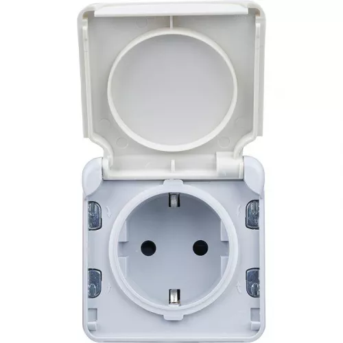 Механизм розетки 1-м СП Plexo с защ. крышкой с заземл. IP55 бел. Leg 069639 фото 3