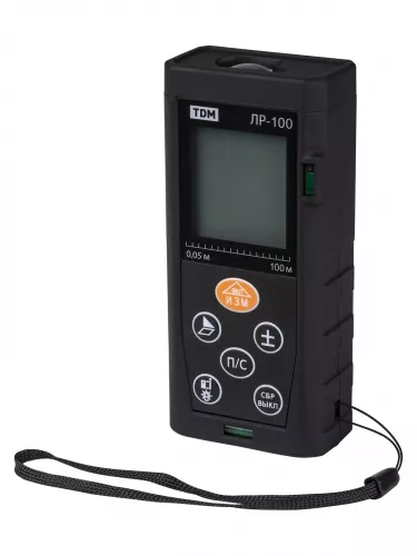 Лазерная рулетка ЛР-100, дальность 100 м, точность 2 мм, подсветка, IP54, 2хAAA, “Алмаз” TDM фото 2