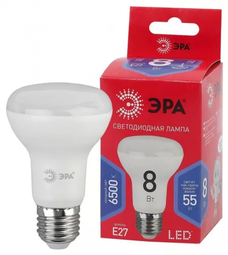 Лампа светодиодная R63-8W-865-E27 R (диод рефлектор 8Вт холодн. E27) Эра Б0045336 Лампа светодиодная R63-8W-865-E27 R (диод рефлектор 8Вт холодн. E27) Эра Б0045336