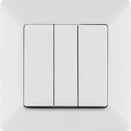 Механизм выключателя 3-кл. СП Valena Life 10А IP20 250В 10AX с лиц. панелью винт. зажимы бел. Leg 752403 фото 5