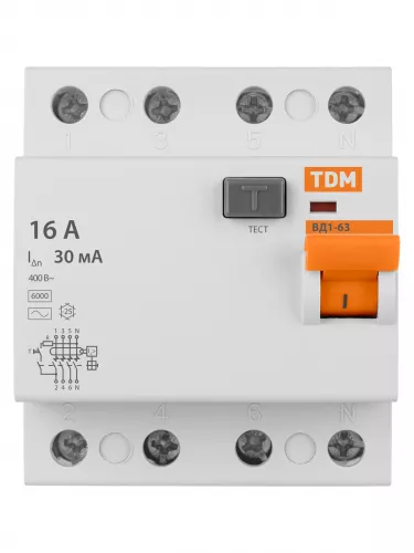 УЗО ВД1-63 4Р 16А 30мА TDM фото 3