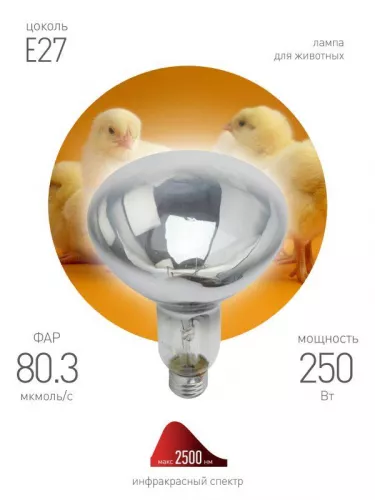 Лампа инфракрасная ИКЗ 220-250 R127 E27 ЭРА Б0042991