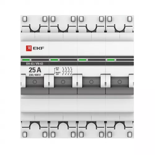 Выключатель нагрузки 4п 25А ВН-63 PROxima EKF SL63-4-25-pro фото 2