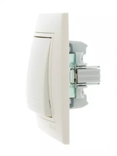 Выключатель 1-кл. СП Мира 10А IP20 со вставкой крем. LEZARD 701-0303-100 фото 3