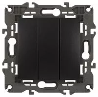 Механизм выключателя 3-кл. СП Эра Elegance 10А IP20 14-1107-05 250В 10AX антрацит Эра Б0034254