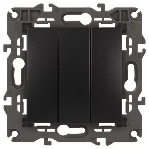 Механизм выключателя 3-кл. СП Эра Elegance 10А IP20 14-1107-05 250В 10AX антрацит Эра Б0034254