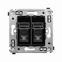 Розетка 2-м СП RJ-45 кат.5e Avanti "Черный квадрат" DKC 4402464