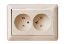 Розетка 2-м СП W59 16А IP20 защ. шторки без заземл. сл. кость SchE RS16-254-28
