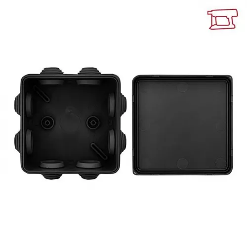 Коробка распаячная КМР-030-031 с крышкой 80х80х50 7 мембранных вводов IP54 черн. EKF plc-kmr-030-031-b фото 6
