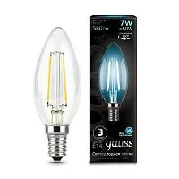 Лампа светодиодная Black Filament Свеча E14 7Вт 4100К Gauss 103801207