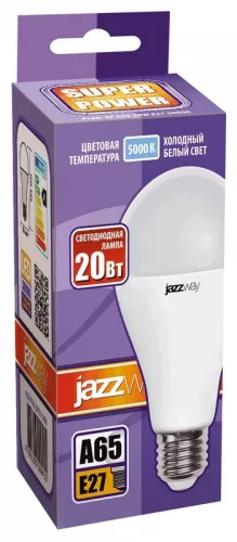 Лампа светодиодная PLED- SP A65 20Вт 5000К E27 230/50 JazzWay 5009462 фото 2