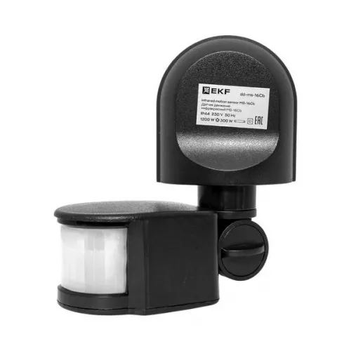 Датчик движения (ИК) MS-16Cb настен. 1200Вт 180гр. до 12м IP44 черн. PROxima EKF dd-ms-16Cb фото 7