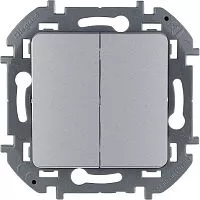 Механизм выключателя 2-кл. Inspiria 10А IP20 250В 10AX алюм. Leg 673622