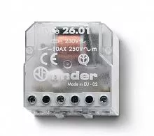 Реле шаговое электромеханич. 1NO 10А 2 состояния AgNi 230В AC монтаж в коробке IP20 FINDER 260182300000
