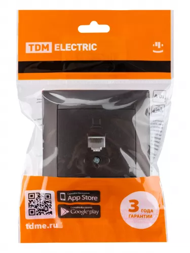 Розетка компьютерная RJ45 шоколад "Лама" TDM фото 5
