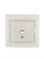Розетка компьютерная 1-м СП Мира RJ45 жемчуж. бел. перламутр LEZARD 701-3030-139