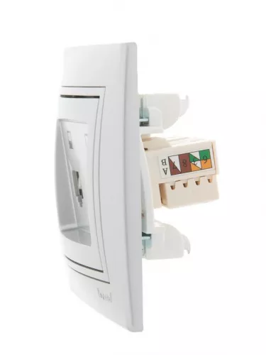 Розетка компьютерная 2-м СП Мира RJ45 метал. сер. LEZARD 701-1010-141 фото 3