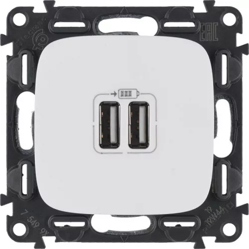 Устройство зарядное Valena Allure с 2-мя USB-разъемами 240В/5В 1500мА с лиц. панелью бел. Leg 754995 фото 5 Устройство зарядное Valena Allure с 2-мя USB-разъемами 240В/5В 1500мА с лиц. панелью бел. Leg 754995 фото 5