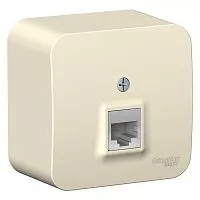 Розетка компьютерная 1-м ОП BLANCA RJ45 кат.5e изол. пласт. молоч. SchE BLNIA045002