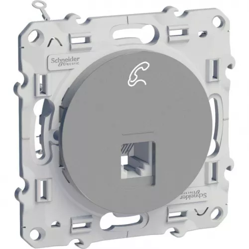Механизм розетки телеф. 1-м Odace RJ12 алюм. SchE S53R497 Механизм розетки телеф. 1-м Odace RJ12 алюм. SchE S53R497