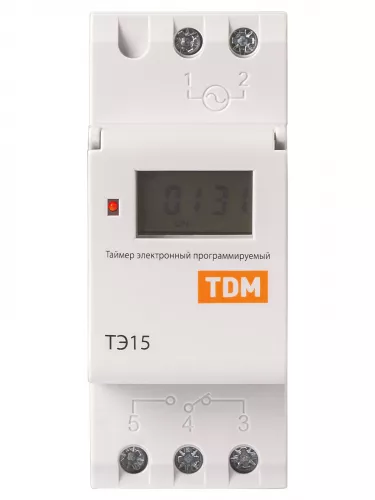 Таймер электронный ТЭ15-1мин/7дн-16on/off-16А-DIN TDM фото 4 Таймер электронный ТЭ15-1мин/7дн-16on/off-16А-DIN TDM фото 4