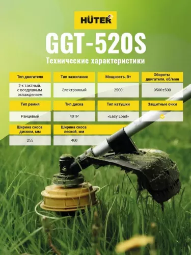 Триммер бензиновый GGT-520S HUTER 70/2/33 фото 6