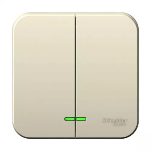 Выключатель 2-кл. ОП Blanca 10А IP20 (сх. 5) 250В с подсветкой молочн. SchE BLNVA105102