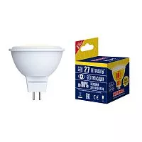 LED-JCDR-7W/WW/GU5.3/NR Лампа светодиодная. Форма "JCDR", матовая. Серия Norma. Теплый белый свет (3000K). Картон. ТМ Volpe