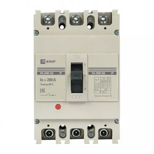 Выключатель автоматический 3п 250/200А 35кА ВА-99М PROxima EKF mccb99-250-200m фото 4