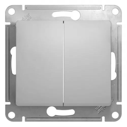 Механизм переключателя 2-кл. СП Glossa 10А IP20 (сх. 6/2) 10AX алюм. SchE GSL000365 Механизм переключателя 2-кл. СП Glossa 10А IP20 (сх. 6/2) 10AX алюм. SchE GSL000365