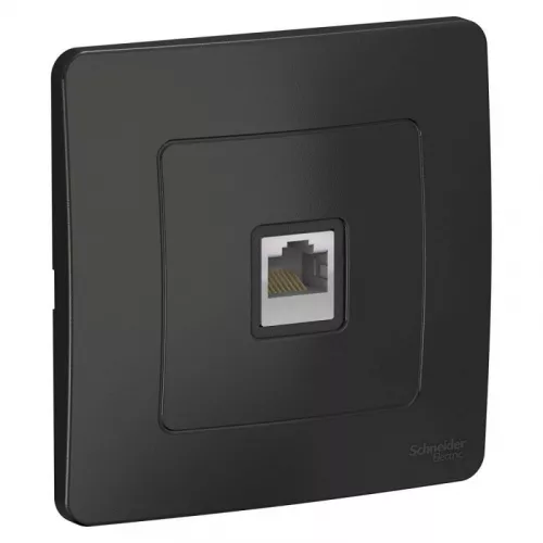 Розетка компьютерная 1-м СП BLANCA RJ45 кат.5e антрацит SchE BLNIS045006