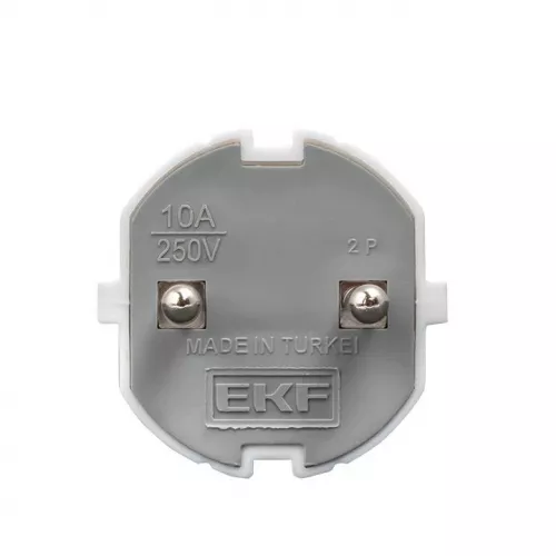 Вилка прямая 10А 250В без заземл. бел. PROxima EKF AVP10-10-r фото 2