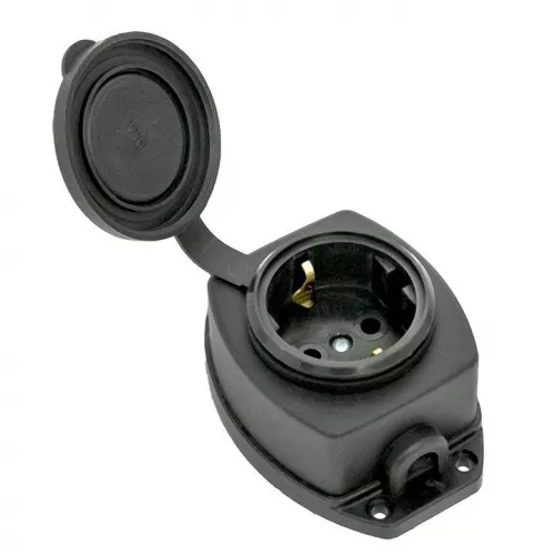 Розетка настенная 16А IP44 230В 2P+PE с защ. крышкой каучук Basic EKF RPS-014-16-230-44 фото 2