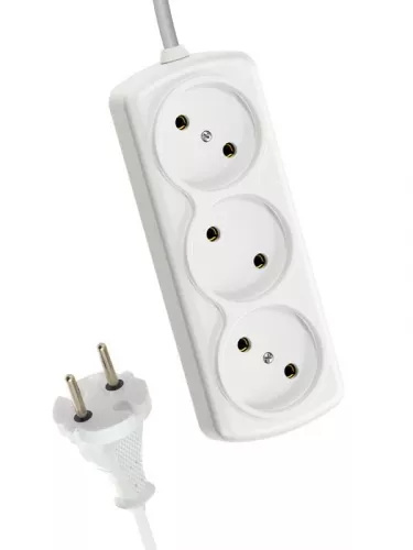 Удлинитель 3х1.5м 6А IP20 ПВС 2х0.75 Космос YKsm1.5m-3g(6A)S